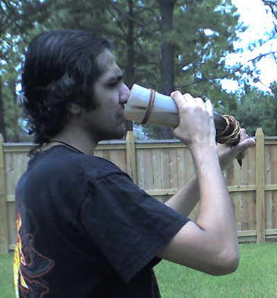 Asatru Kindred in Houston, TX performing sacred ceremony to honor the gods in 2009